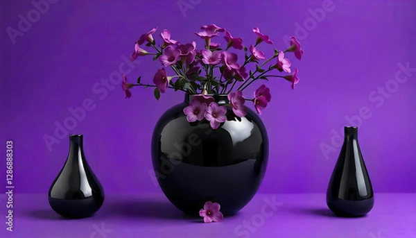 Obraz vase with purple flowers