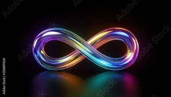 Fototapeta サイバーパンクな無限大の立体文字
