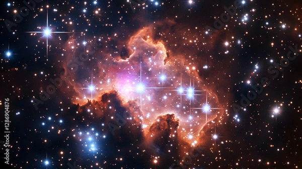 Obraz Artistic abstraction of the taranui nebula with celestial elements and vibrant colors