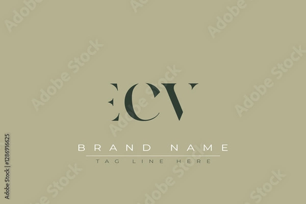 Fototapeta ECV abstract letter logo design. This logo is designed by three abstract letters.