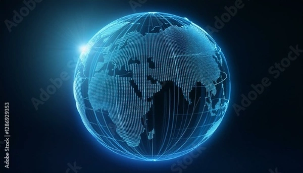 Fototapeta 홀로그램 스타일의 지구