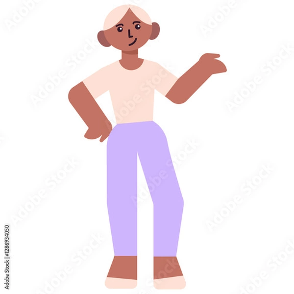 Fototapeta Person standing and pointing with a hand