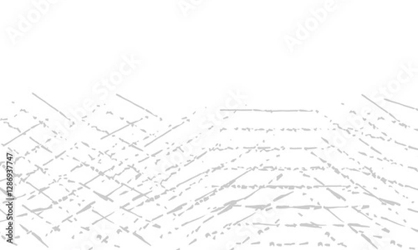 Fototapeta A white background with a grey line drawing of a mountain range