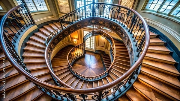 Obraz spiral staircase in the old building