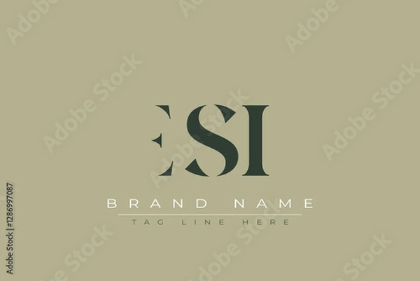 Fototapeta ESI abstract letter logo design. This logo is designed by three abstract letters.