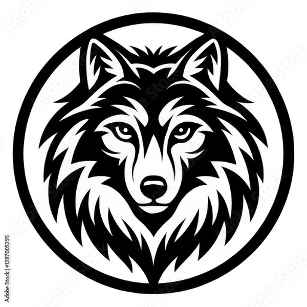 Obraz Fierce Wolf Logo Emblem Design Abstract Vector Illustration