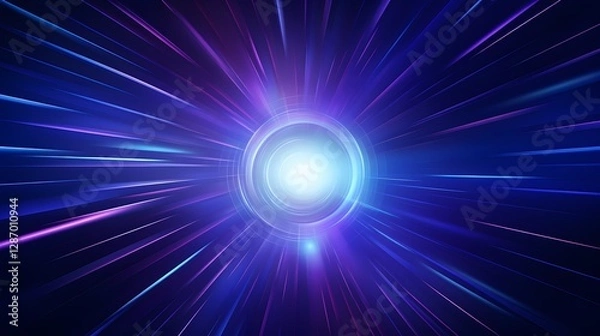 Fototapeta 
Radial blue and pruple light through the tunnel glowing in the darkness for print designs templates, Advertising materials, Email Newsletters, Header webs, e commerce signs retail shopping, advertise