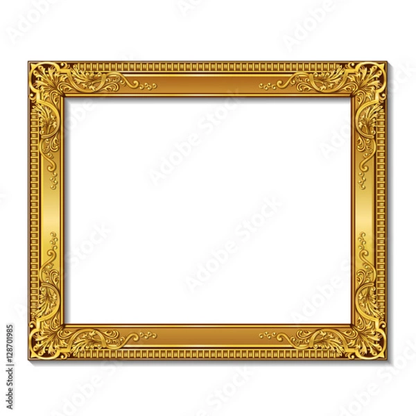 Fototapeta frame gold color with shadow