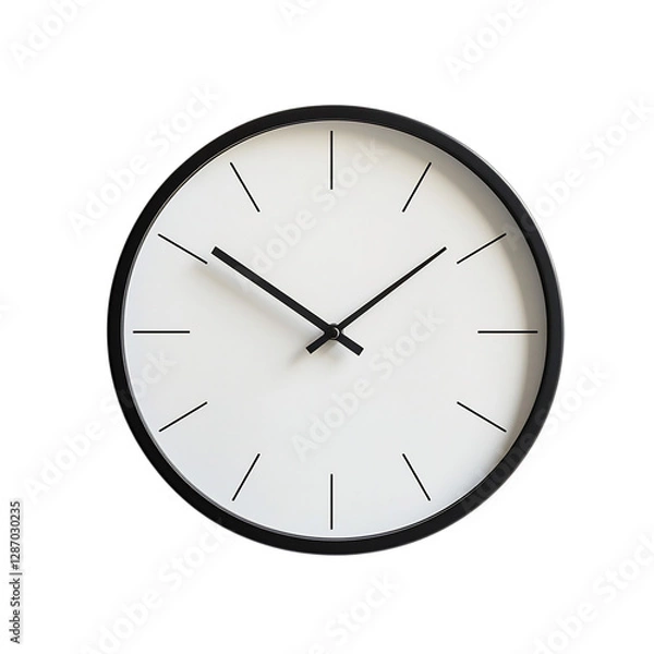 Obraz Minimalist Wall Clock with Smart Functionality Isolated on Transparent Background