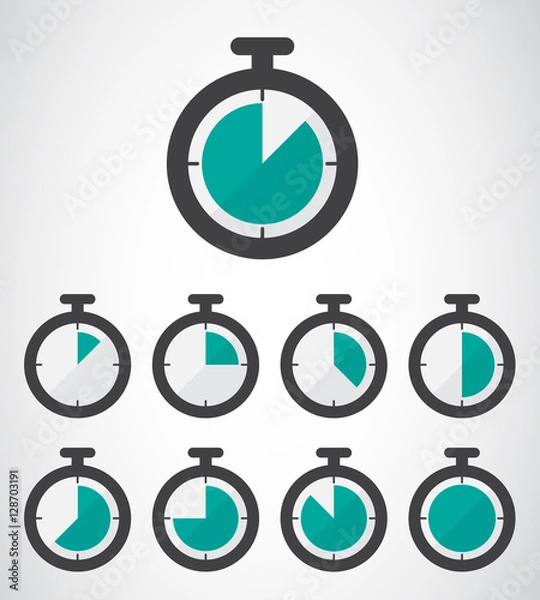 Obraz stopwatch icon, vector illustration. Flat design style