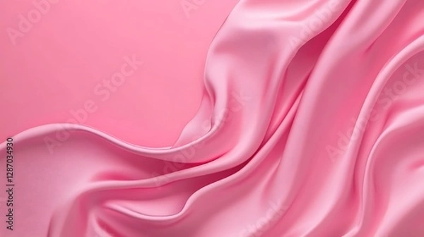 Fototapeta Soft Pink Silk Drape: A Textured Close-Up AI Generated