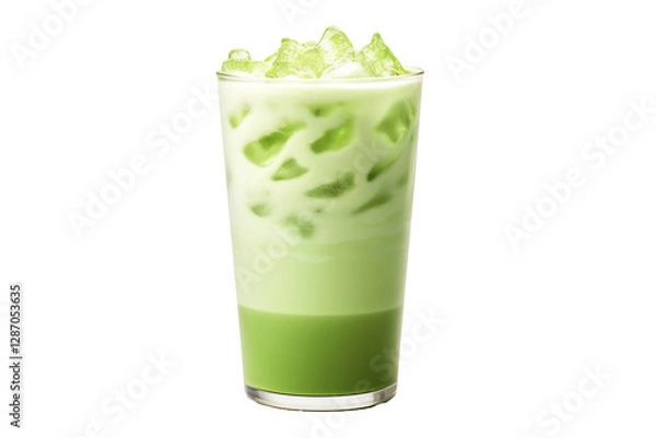 Fototapeta Isolated Iced Matcha Latte