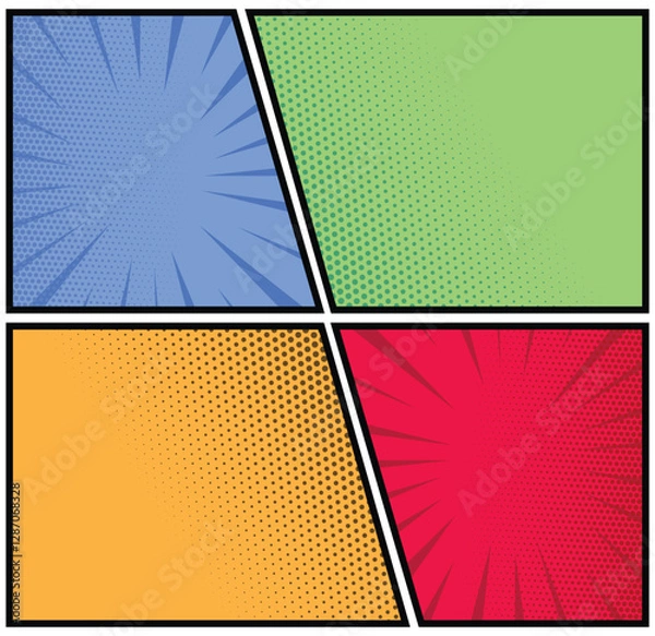 Obraz Colorful Comics Popart Blank Layout 