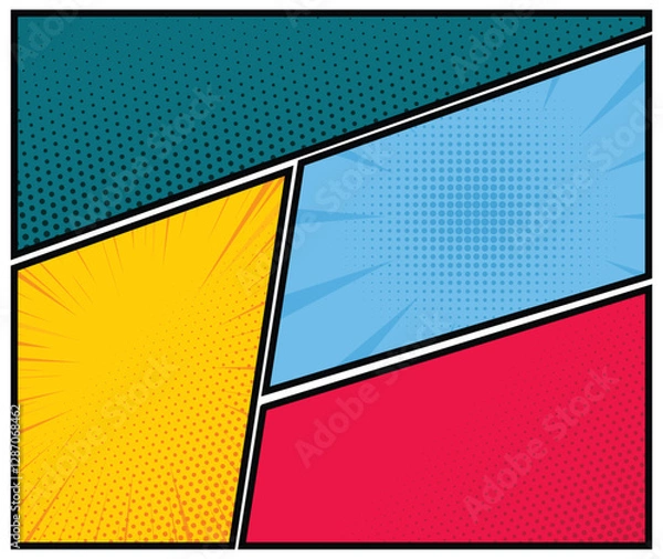 Obraz Colorful Comics Popart Blank Layout 