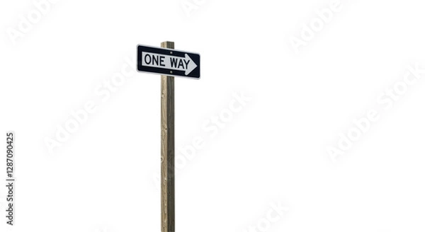 Fototapeta One Way Signed Board isolated on transparent background, ONE WAY Board PNG 