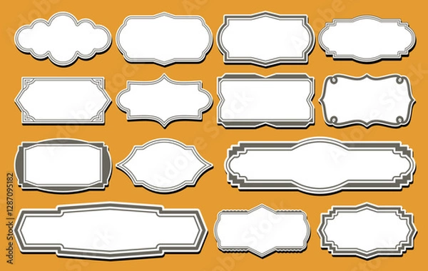 Fototapeta A set of simple vintage style frames	