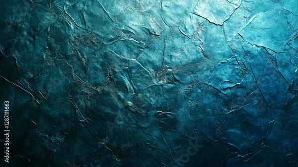 Fototapeta Iridescent metallic foil texture with crinkled surface for elegant design