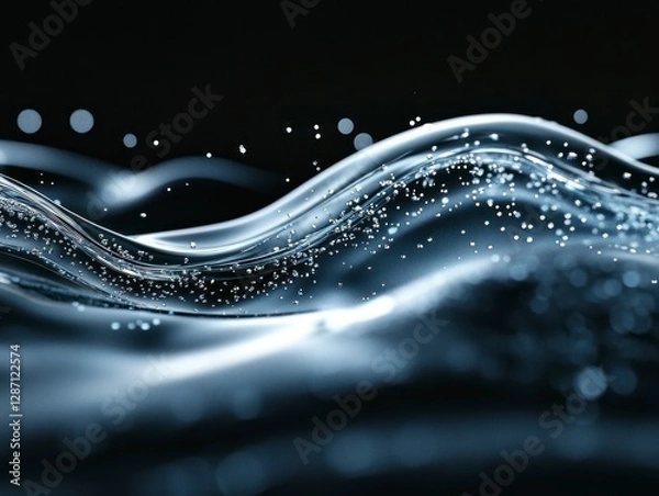 Fototapeta High-Speed Molding of Realistic Water Waves with Detailed Particle Effects in Space Environment