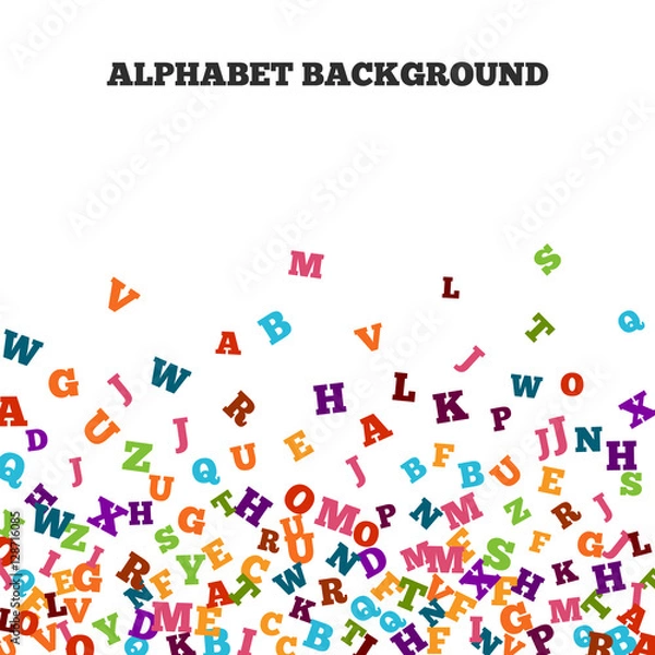 Fototapeta Abstract black alphabet ornament frame isolated on white background