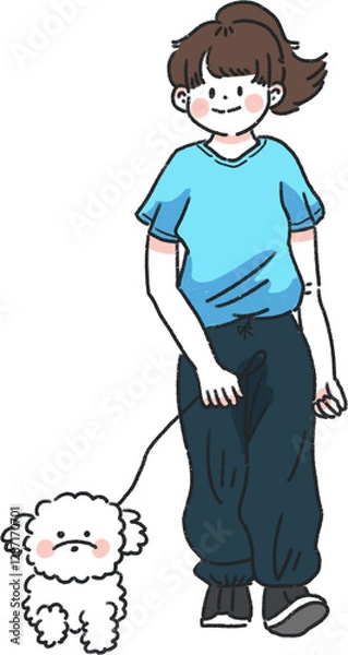 Fototapeta 강아지산책