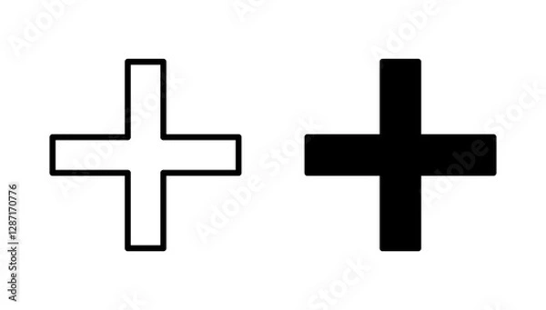 Fototapeta Plus icon vector. Add plus sign and symbol