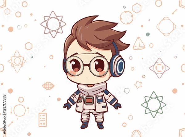 Obraz Geometric Patterns Inspired by Science and Tech