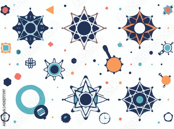 Obraz Geometric Patterns Inspired by Science and Tech