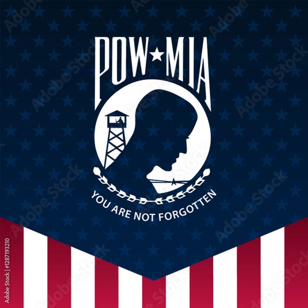 Fototapeta National POW MIA Recognition Day Design Background Illustration