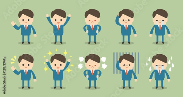Fototapeta ビジネスマン 様々な表情