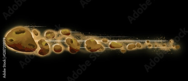 Fototapeta Digital Illustration of a Comet in Space Magic Neon Skill Illustration