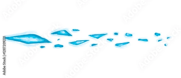 Fototapeta Digital Illustration of a Flying Ice Shards Magic Neon Skill Illustration