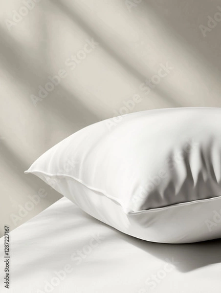 Fototapeta a white pillow with soft shadows