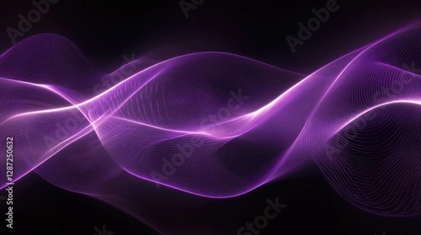 Fototapeta Abstract Purple Wave Background: Glowing Energy and Dynamic Flow