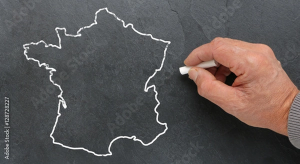 Obraz Mapa Francji na łupku