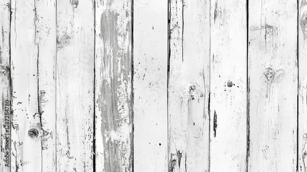 Fototapeta Whitewashed Wooden Planks Weathered Texture Background