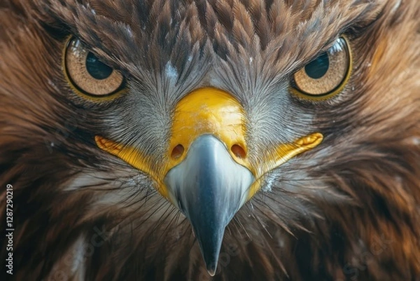 Fototapeta Golden Eagle Close Up Showing Intense Gaze and Features