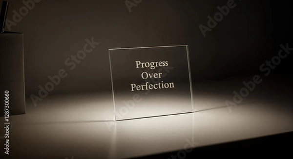 Fototapeta progress over perfection Text