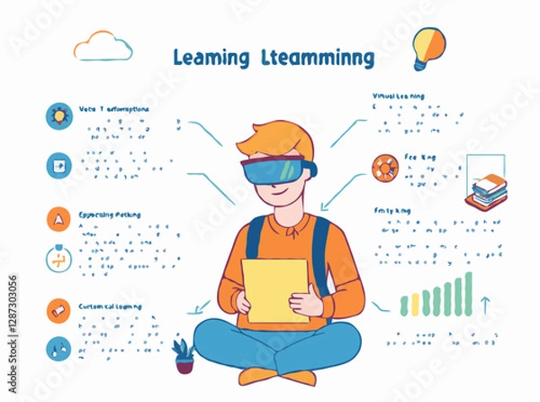 Fototapeta Informative Graphics for Virtual Learning
