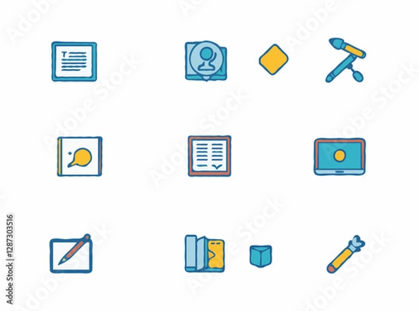 Fototapeta Educational Icons for E-Learning Platforms
