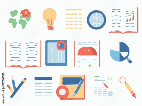 Fototapeta Visual Elements for Interactive Study Materials