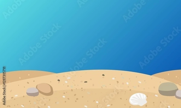 Fototapeta watercolor underwater background with sea life element