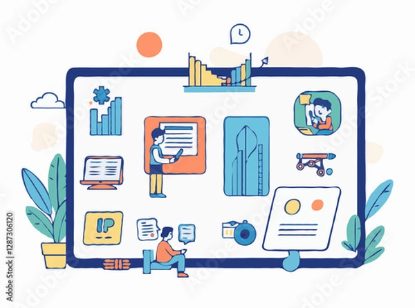 Fototapeta Dynamic Visual Assets for E-Learning Platforms