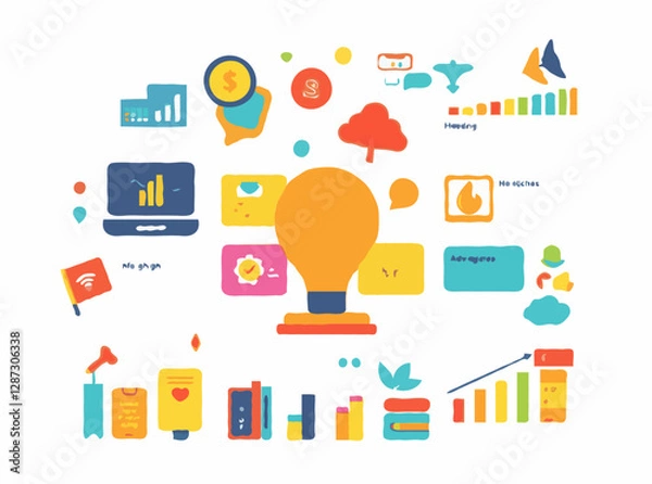 Fototapeta Colorful Educational Infographic Elements for E-Learning