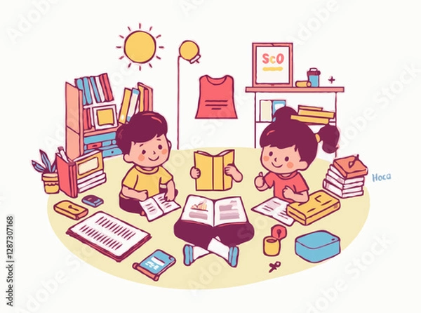 Fototapeta Engaging Vector Illustrations for Learning Materials