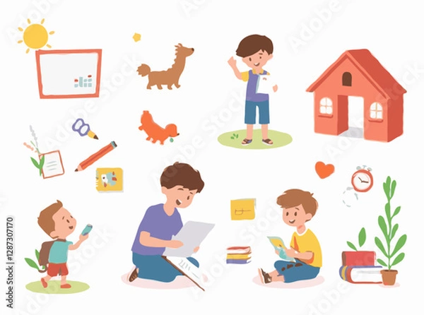 Fototapeta Engaging Vector Illustrations for Learning Materials