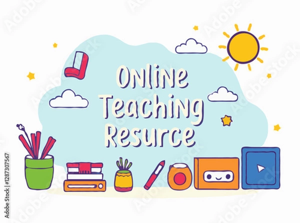 Fototapeta Vibrant Graphics for Online Teaching Resources