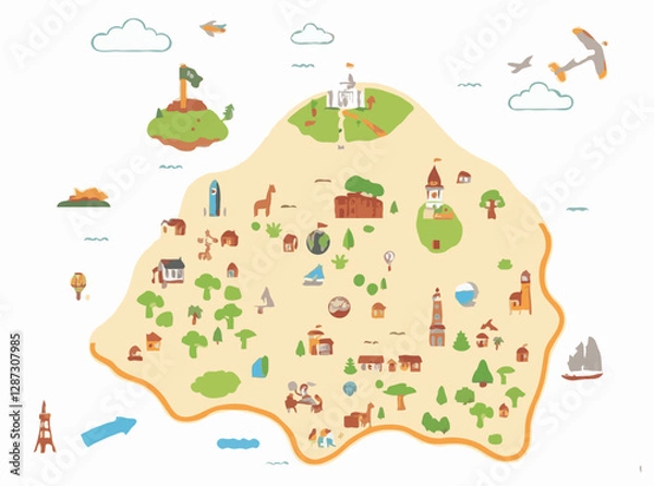 Obraz Illustrated Maps for Interactive Learning Modules