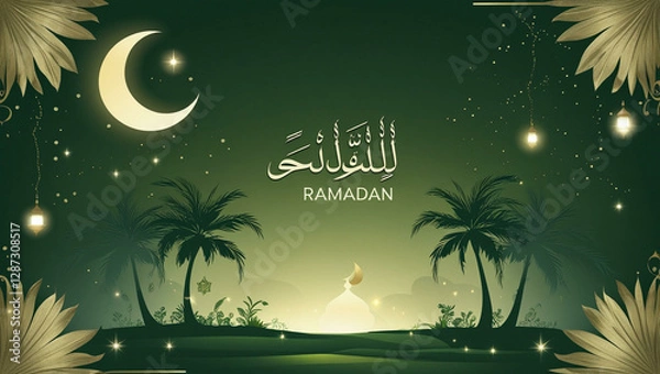 Obraz ramadan green background