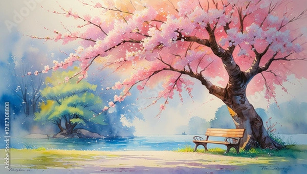 Obraz bench in the park