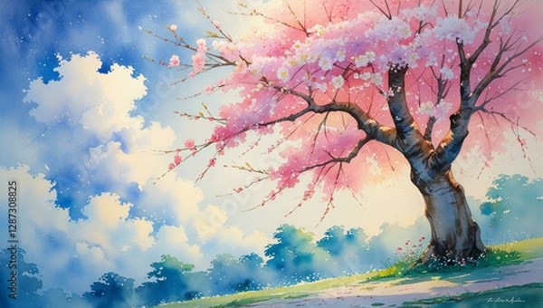 Obraz spring landscape with flowers